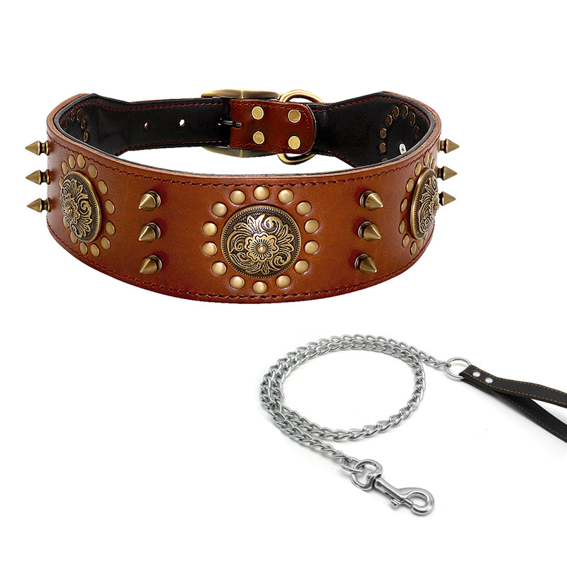 Studded Dog Collar Large Dog Anti-Bite Stud Dog Collar