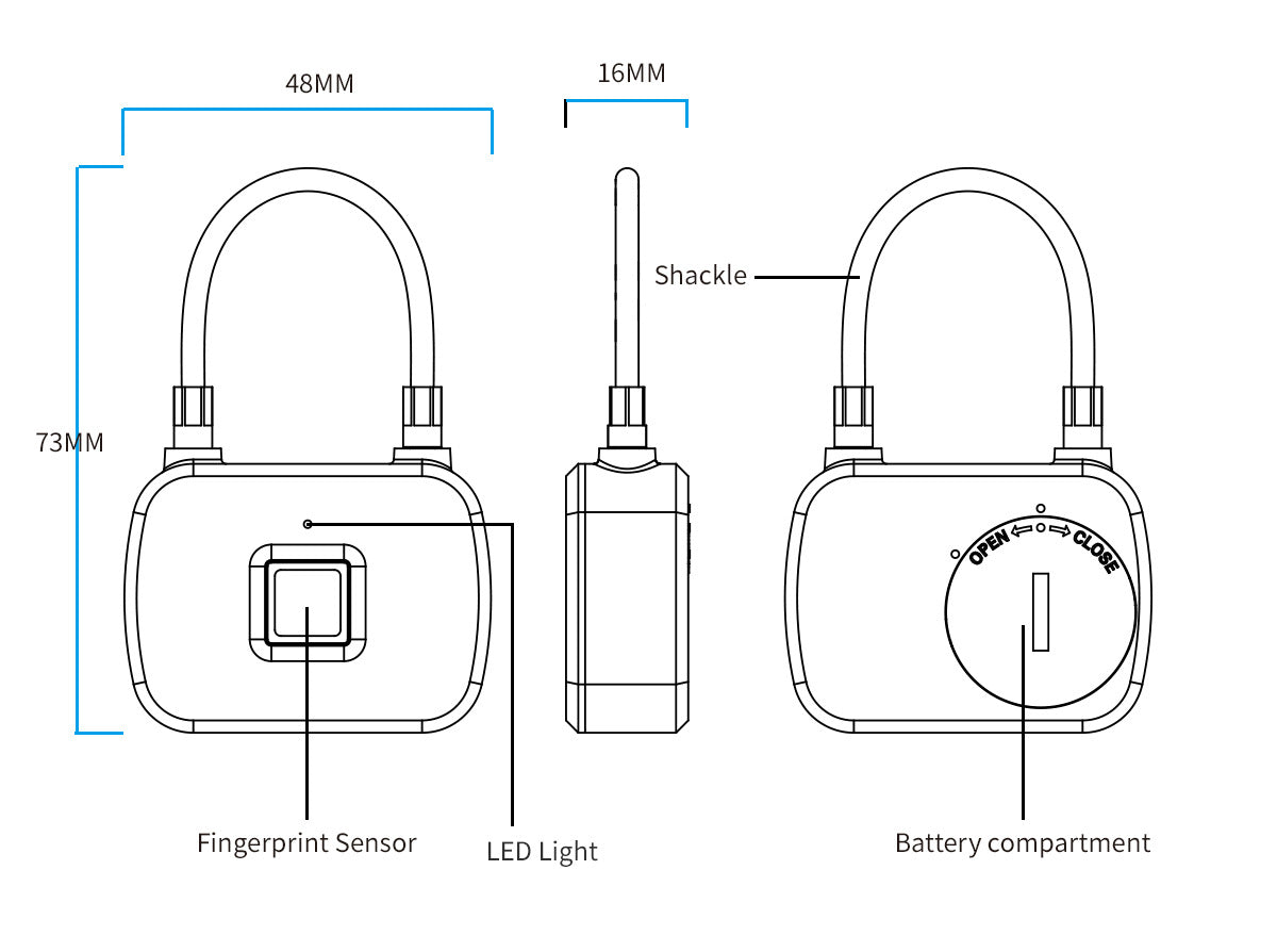 L13 Smart Fingerprint Lock Waterproof Digital Lock